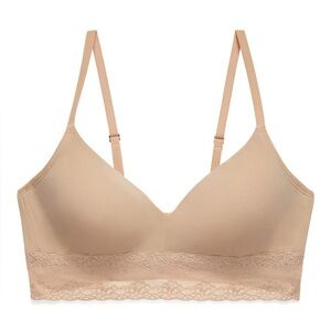 Natori Tan Lace Trim Bra